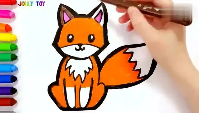 幼儿色彩启蒙:给可爱狐狸画画和上色