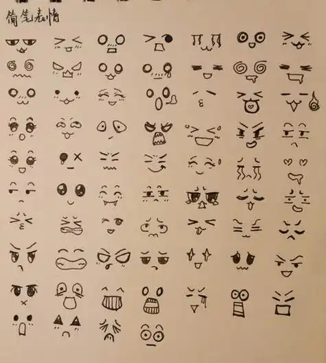 小表情简笔画小表情简笔画可复制