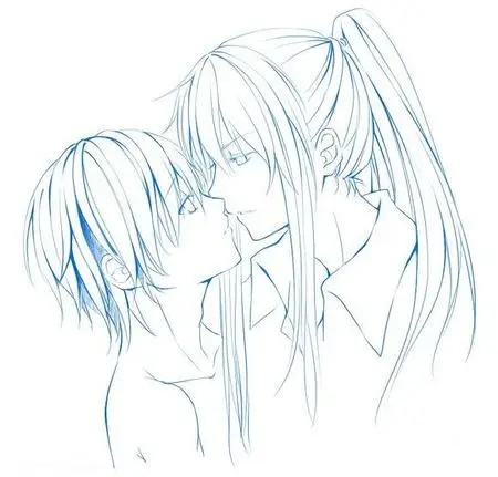 求耽美kiss图线稿!