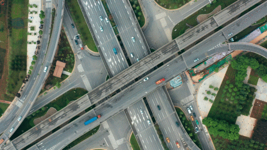 城市交通俯瞰gif图片