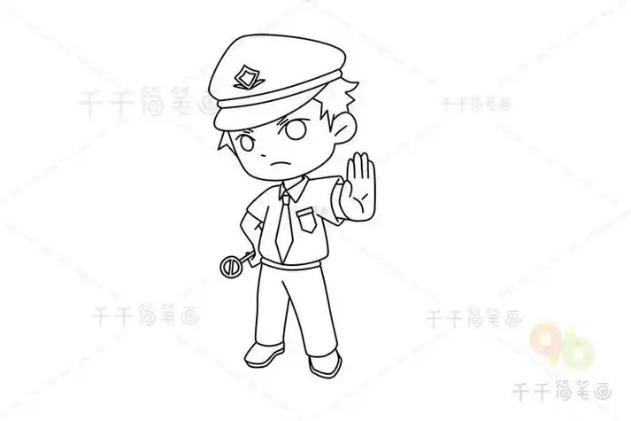 禁毒公安简笔画