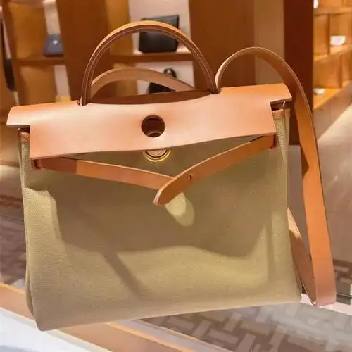 hermes/爱马仕 女包 herbag帆布包 31/39 拼皮包 单肩手提包包 其它