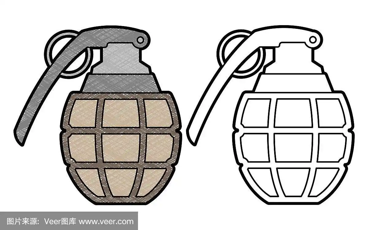 带有纹理的手榴弹武器矢量设计