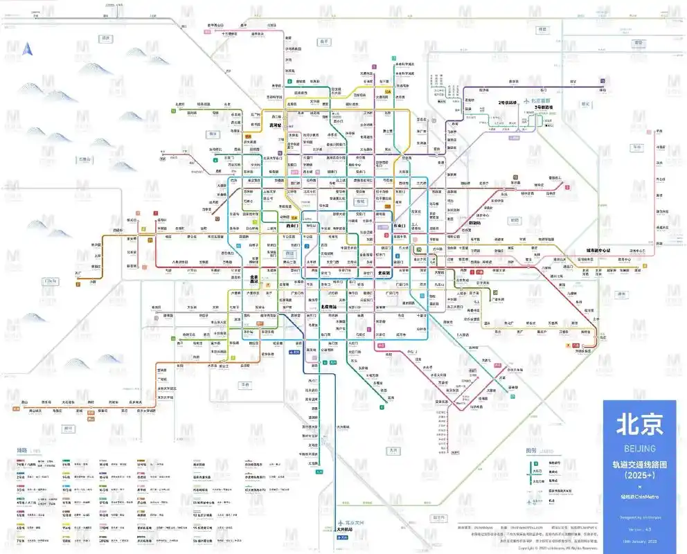 北京轨道交通线路图2025 版.加快亦庄线与地铁10号线,5 - 抖音
