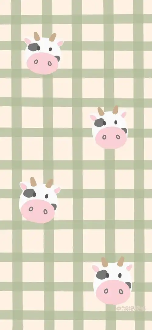 可爱格子卡通壁纸画师:六月抱抱呀