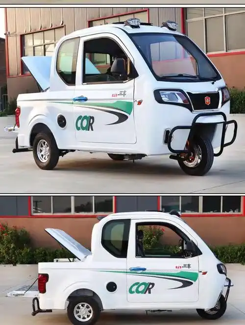 全封闭三轮摩托车可上牌 可上牌封闭燃油三轮皮卡车拉货载客两用摩托