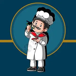 养胃汤笑的男厨师做一汤插图插画