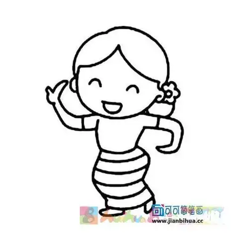 傣族人的简笔画既漂亮又简单