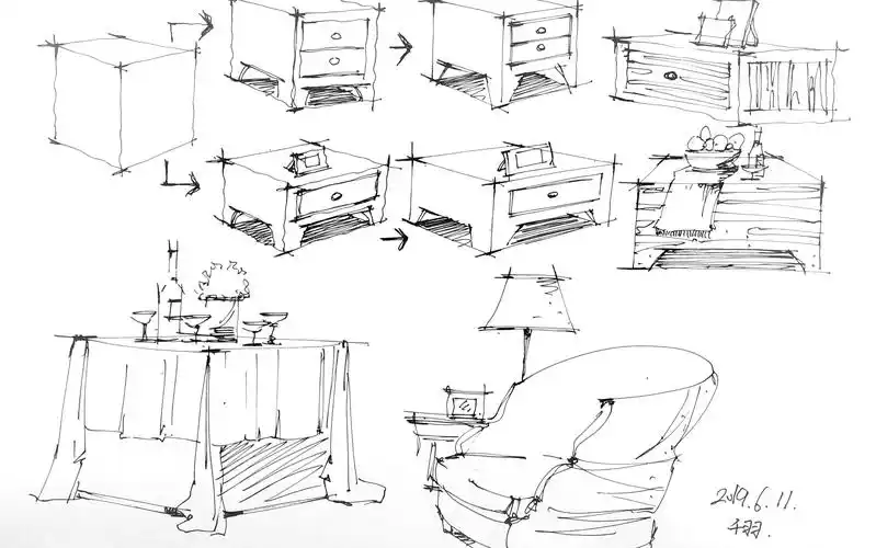 20190611_103838家具组合单体室内手绘效果图绘制单体家具小品创意