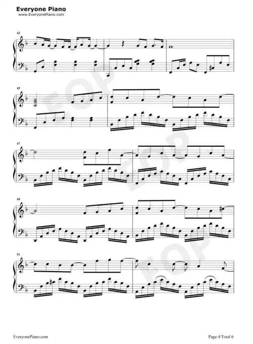 水星记-独奏谱五线谱预览4-钢琴谱文件(五线谱,双手简谱,数字谱,midi