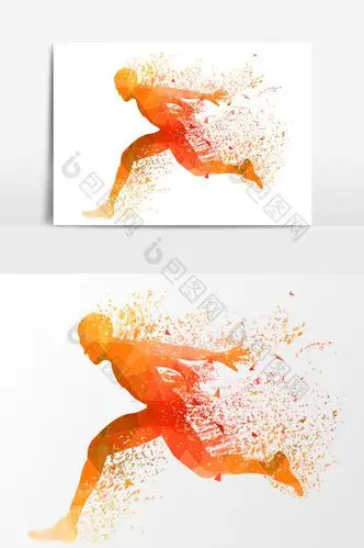 奔跑人物剪影图片