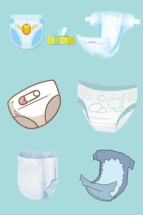 纸尿裤尿片手绘卡通
