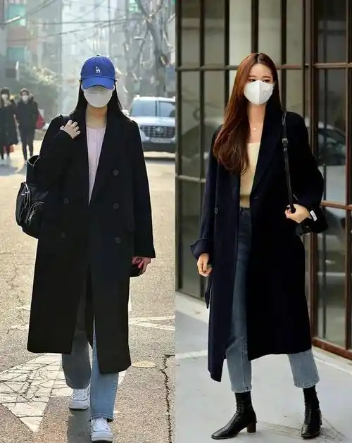 简约,减龄公式四:黑色h型羊毛大衣 色彩针织内搭 直筒牛仔裤如果你既