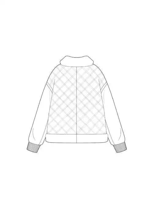 夹绵夹克外套款式图