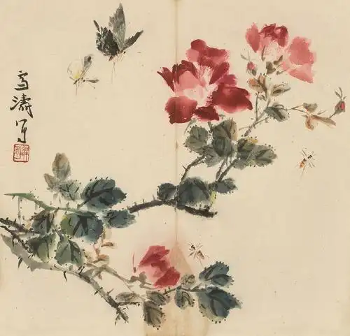 王雪涛款《花鸟》册页