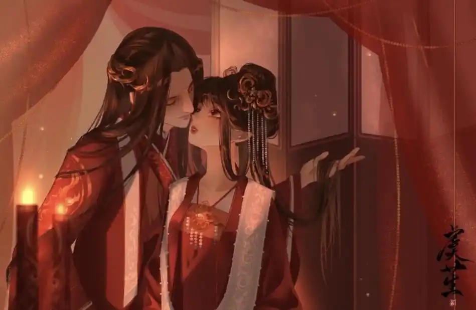 古风情侣双人 画师:虞笙