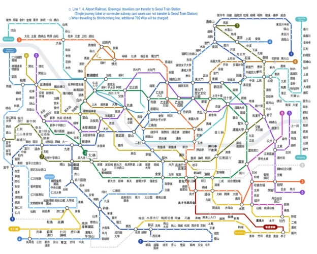 中文版首尔地铁详细地图