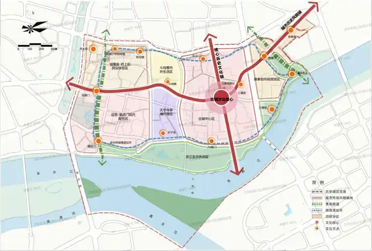 金华市区有古子城历史文化街区,雅畈历史文化街区2处,本次规划推荐