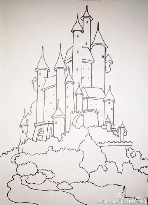 图片合集童话城堡简笔画图片大全迪士尼城堡简笔画教程二年级城堡简笔