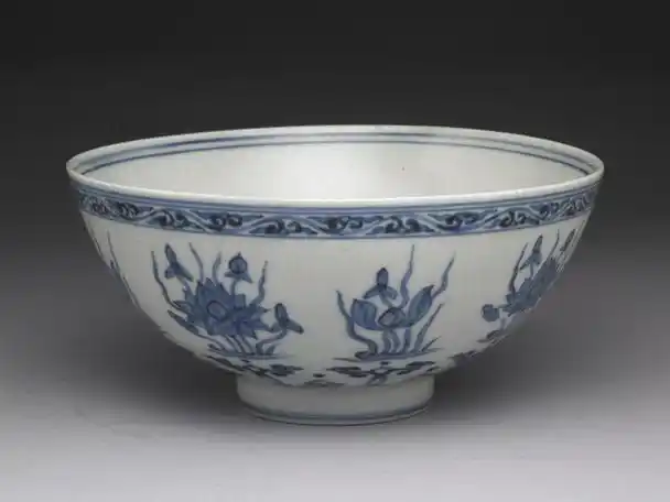 明正德青花莲塘大碗