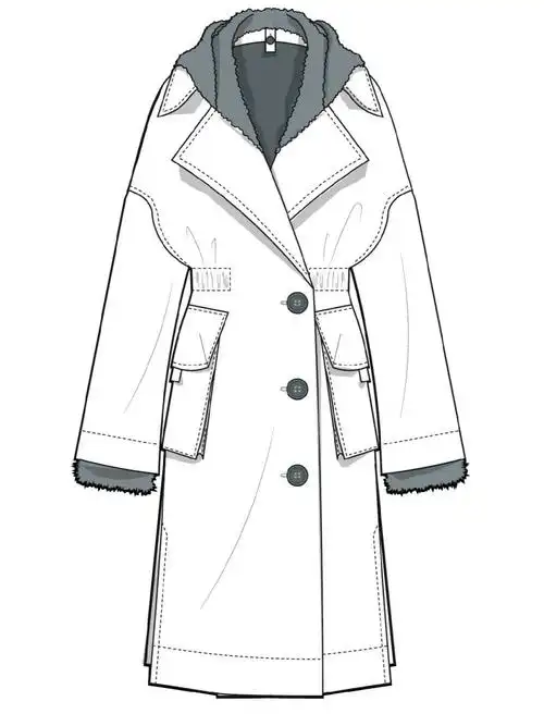 款式图大衣风衣