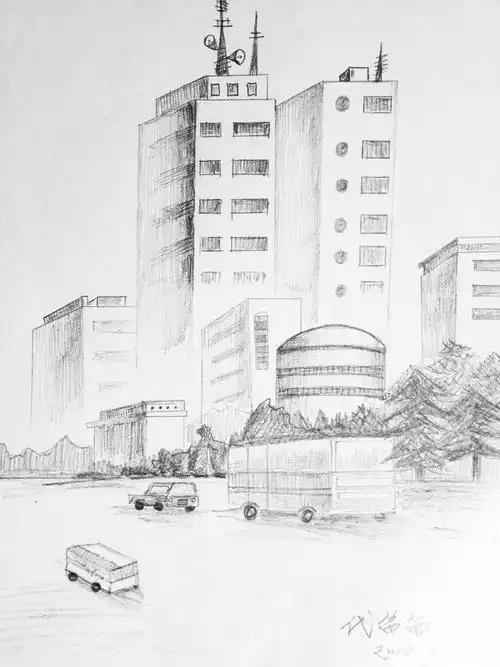 2016年5月圆梦画室二部学生风景素描作品