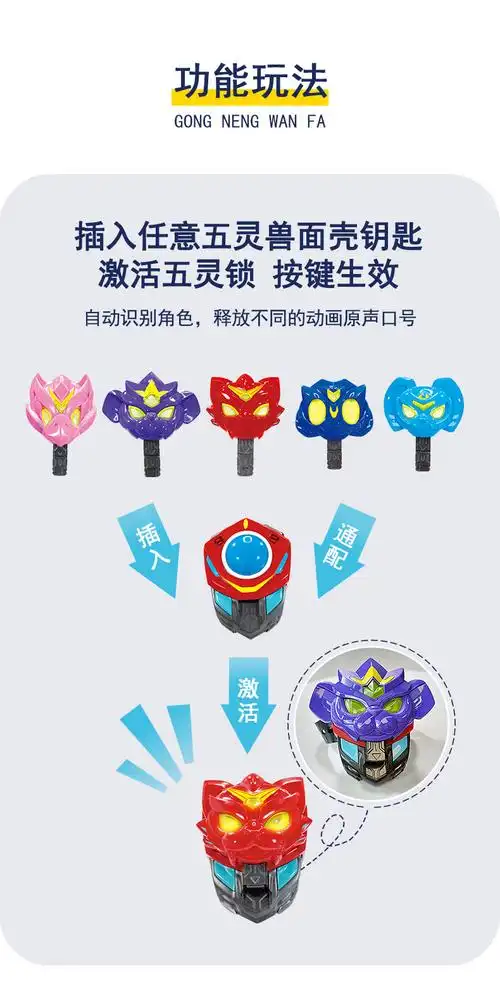 迪士尼disney猪猪侠玩具同款变形之星五灵侠小英雄智能五灵锁飞甲变身