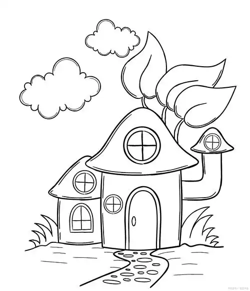 蘑菇房子简笔画怎么画?