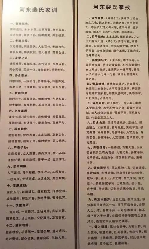 裴氏家族名人辈出