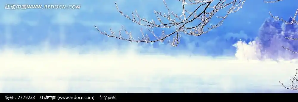 树枝和白雪淘宝店招背景jpg素材免费下载_红动中国