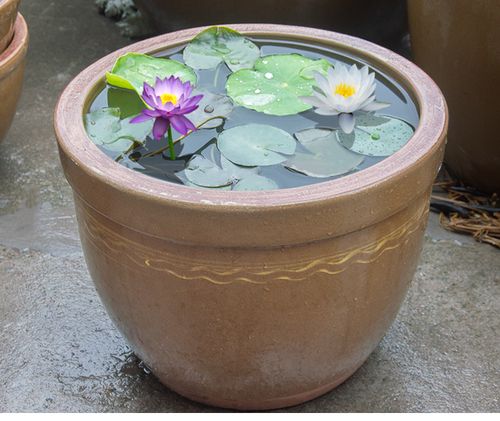 大水缸老式储水家用陶瓷大号养鱼瓦缸粗陶缸陶土小瓷睡莲盆腌菜缸