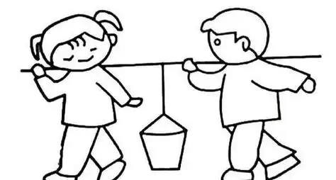 两个小孩人物简笔画图片 5068儿童网放鞭炮的小孩简笔画人物 放鞭炮的