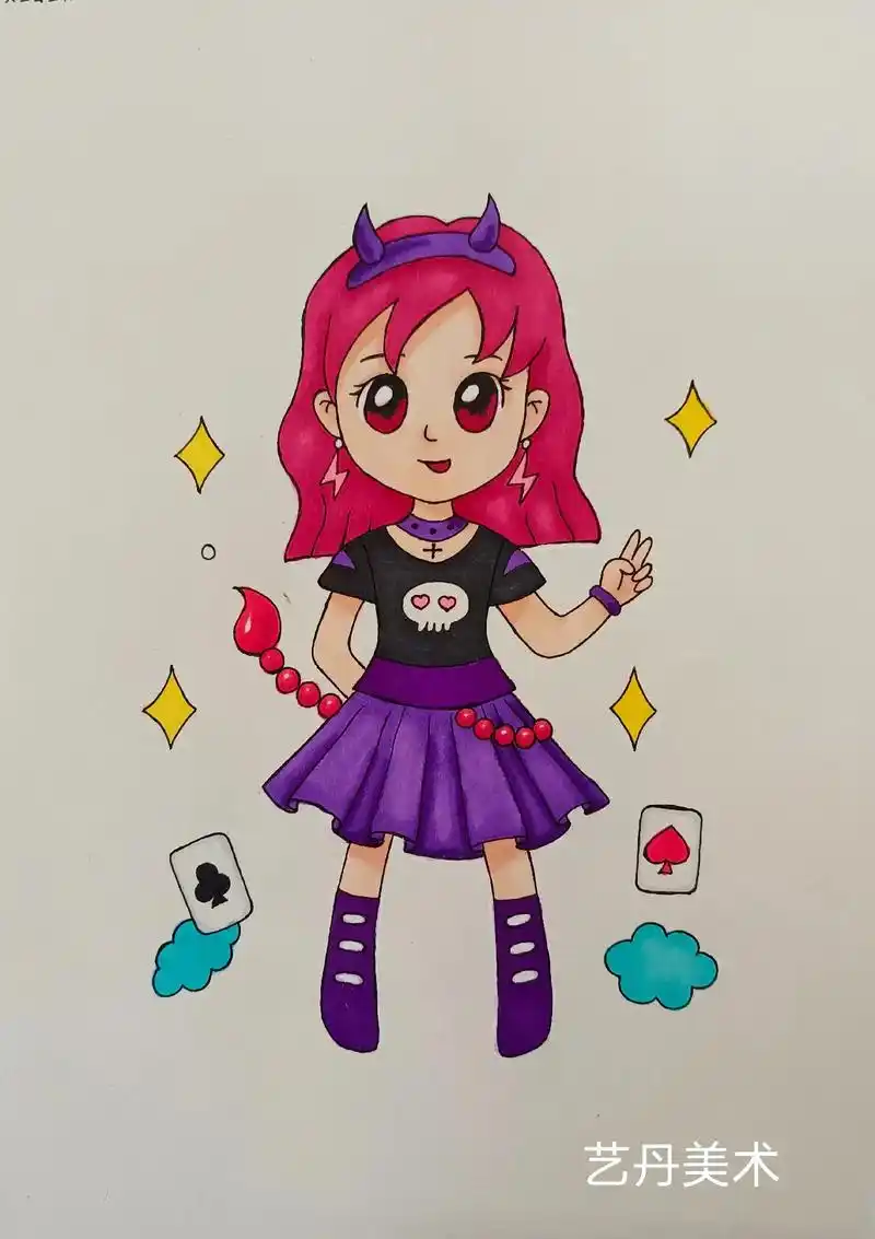 12星座少女简笔画,临摹曲洲老师. - 抖音