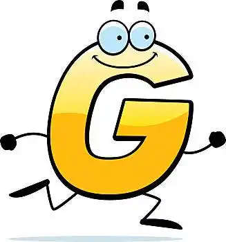 卡通,插画,字母g,微笑