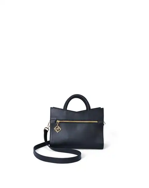 kh design时尚明治女包真皮简约条纹手提单肩斜挎包新款