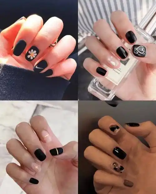 原创黑色美甲集合啦可盐可甜酷酷仙女必备快来选图