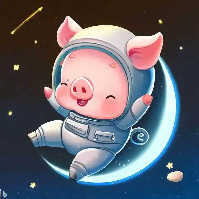 月球可爱猪头像#蓝猫图库 - 抖音
