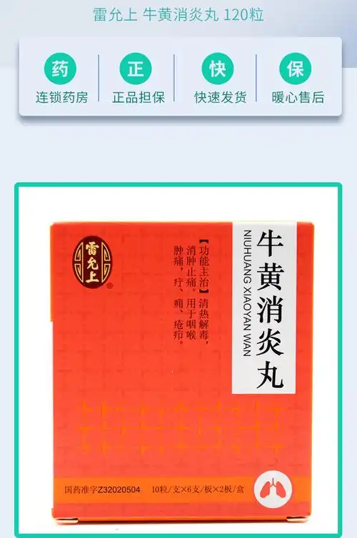 雷允上 牛黄消炎丸 120粒/盒 标准装【图片 价格 品牌 报价】-京东