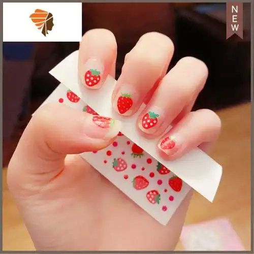 儿童指甲贴公主可爱女童小女孩宝宝安全防水水果卡通美甲贴纸三维工匠