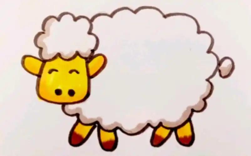 小绵羊简笔画,简单易学,关注我,一起来画画