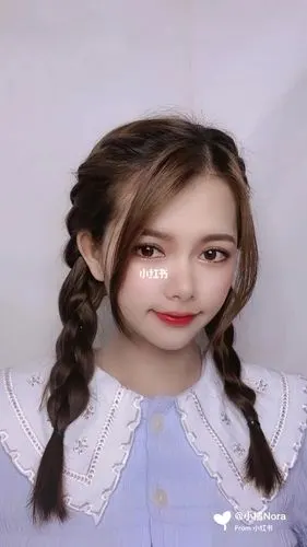 超简单青春元气两股编麻花辫适合中长发73