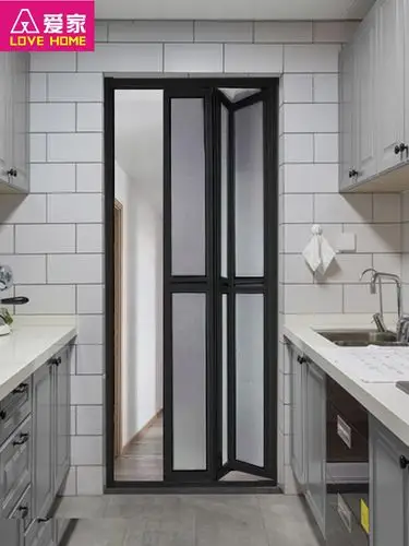 铝合金折叠门厨房推拉门隐形隔断开放式卫生间门阳台伸缩吊轨移门