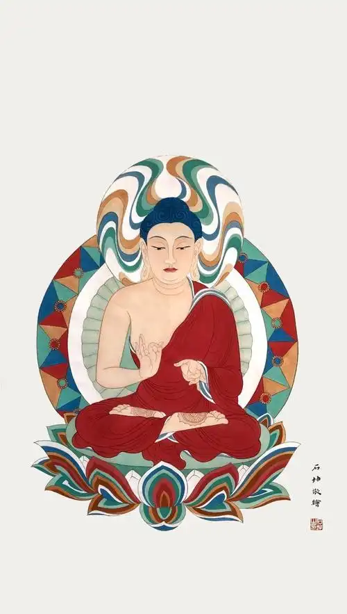 传统工笔佛像画家.