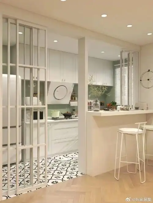 半开放式厨房 吧台,拯救小户型    想做开放式厨房显大又敞亮,但又