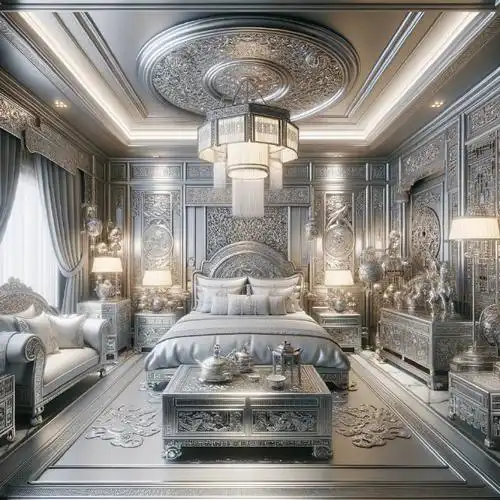 客厅,厨房,饭厅,每个地方都像是穿越到了古代宫廷一样,充满了中式的