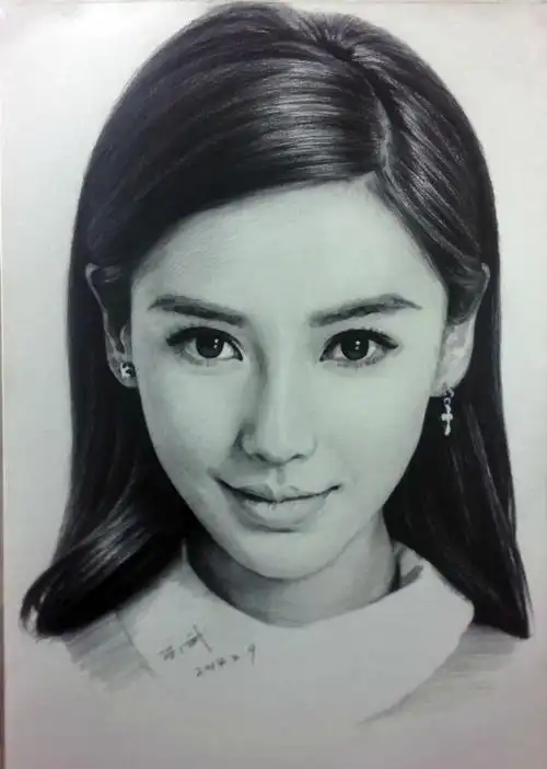 宅男福利女神angelababy素描头像步骤