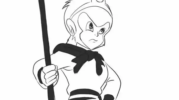 小林简笔画绘 画西游记动画片中的美猴王 猴哥通形象简笔画教程