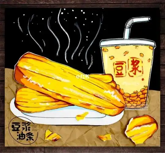儿童画教程中国味道之豆浆油条