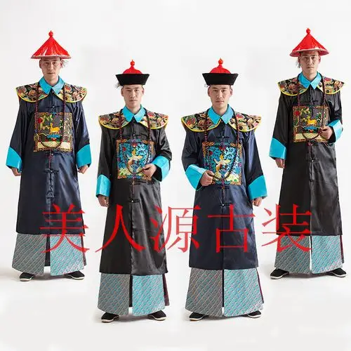 2019新款清朝古装官服朝珠一品到七品文武大臣服装古侍卫服装僵尸