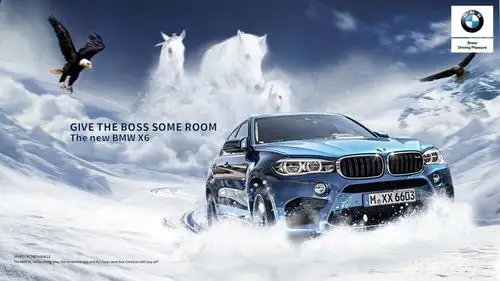 宝马x6合成海报